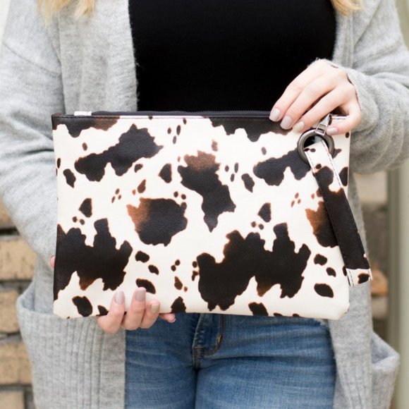 Cow Print Clutch - Picture 1 of 3